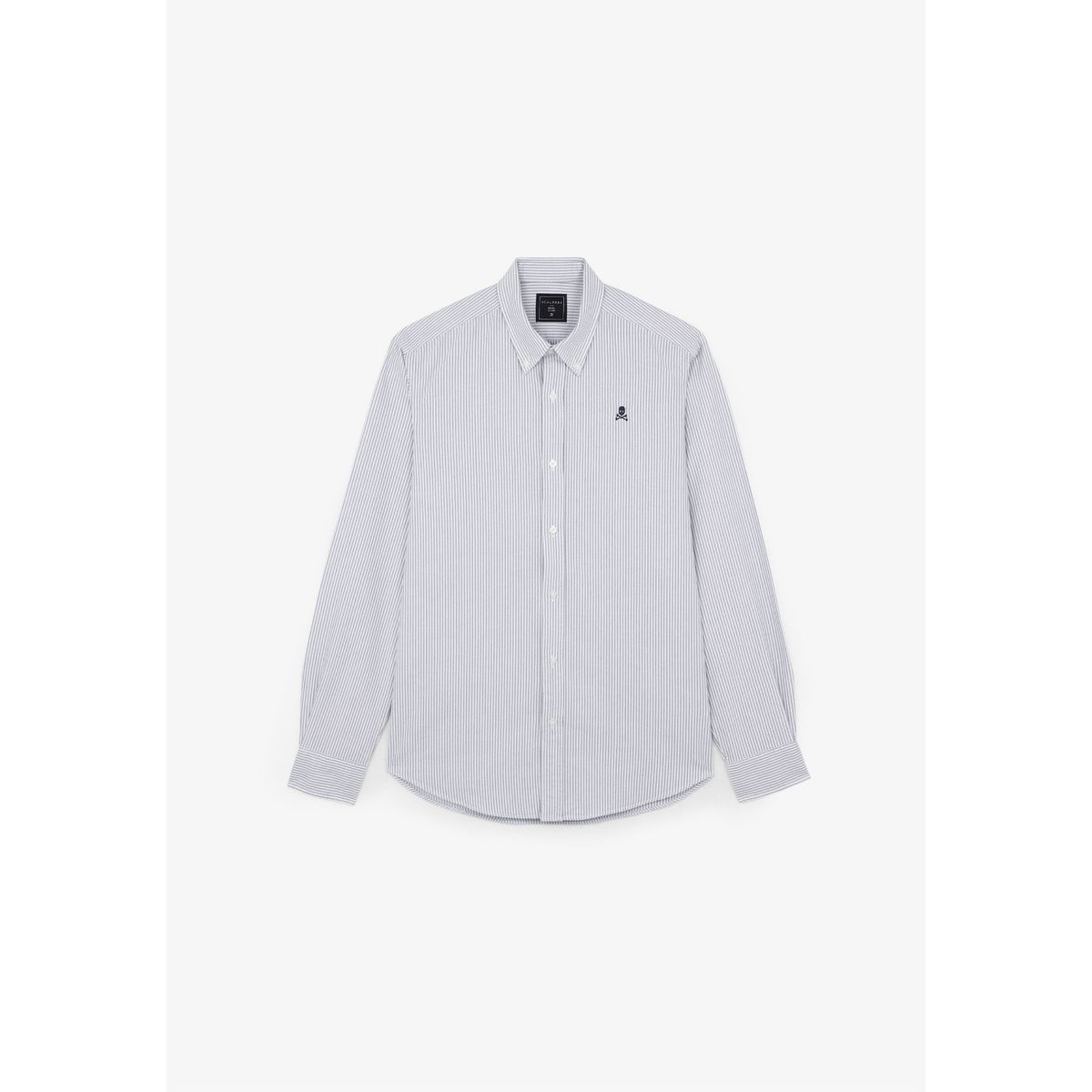 SCALPERS - Camisa Oxford Calavera Contraste Scalpers K24691NAVYSTRIPES Azul Hombre