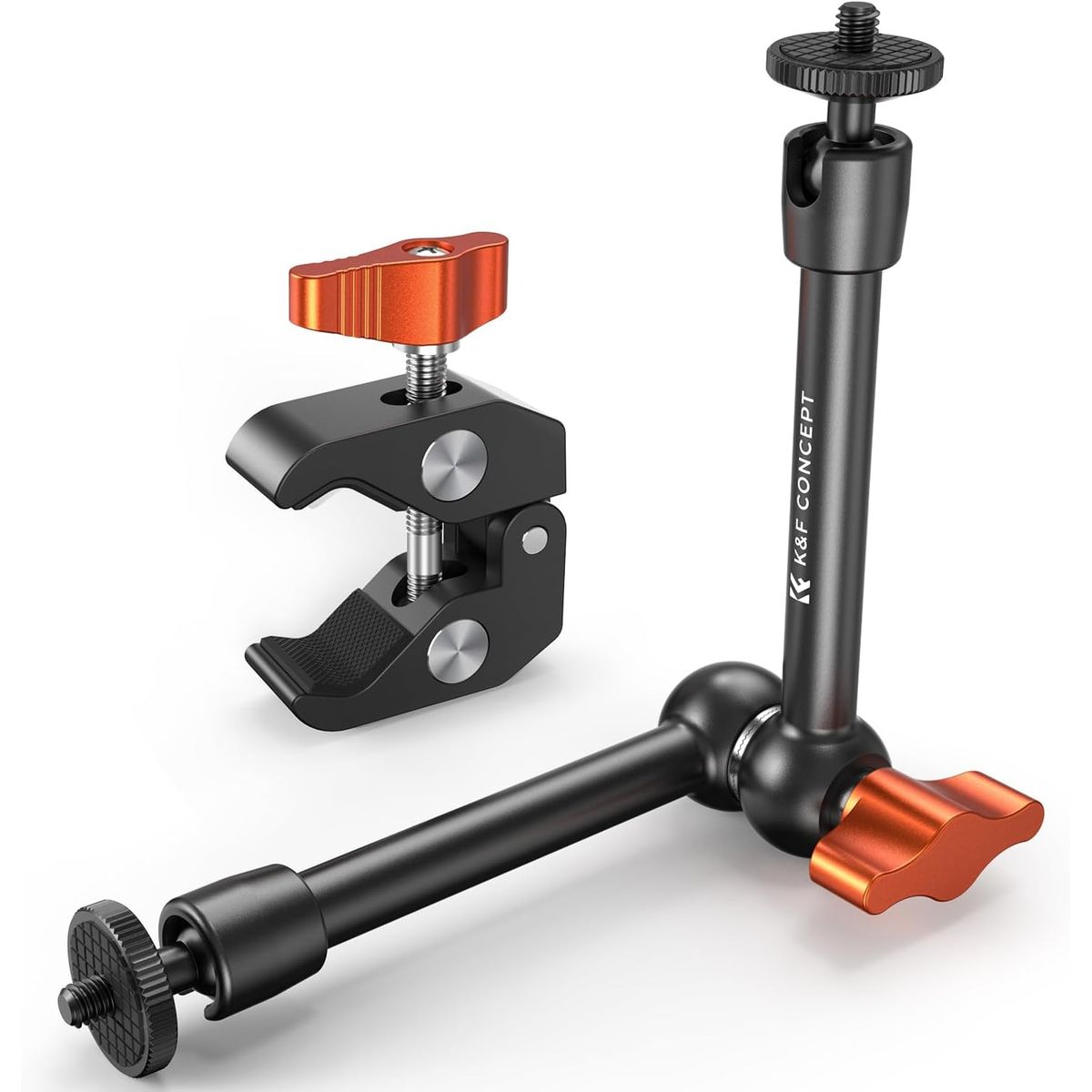 K&F CONCEPT - Brazo mágico de 25cm con abrazadera para montaje de equipo audiovisual de cámara