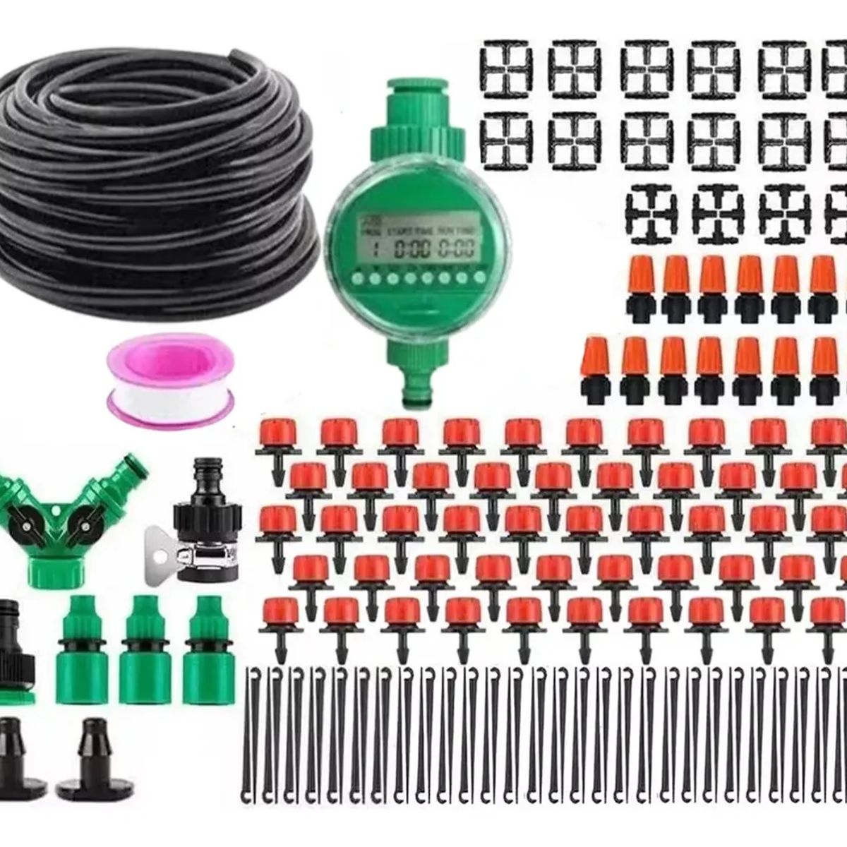 QUICK - Kit De Riego Sistema Automático 50m 201 Piezas Ccronometro