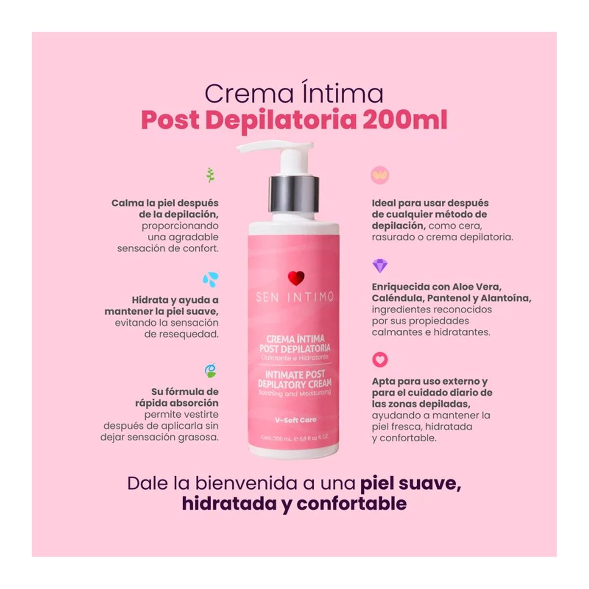 SEN INTIMO - Crema Íntima Post Depilatoria 200ml – Sen Íntimo