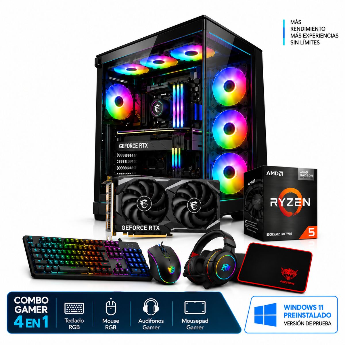 POWER GROUP - PC Gamer Ryzen 5 5600G / RTX 5060 8GB / 32GB RAM / 1TB / 700W 80 PLUS BRONCE