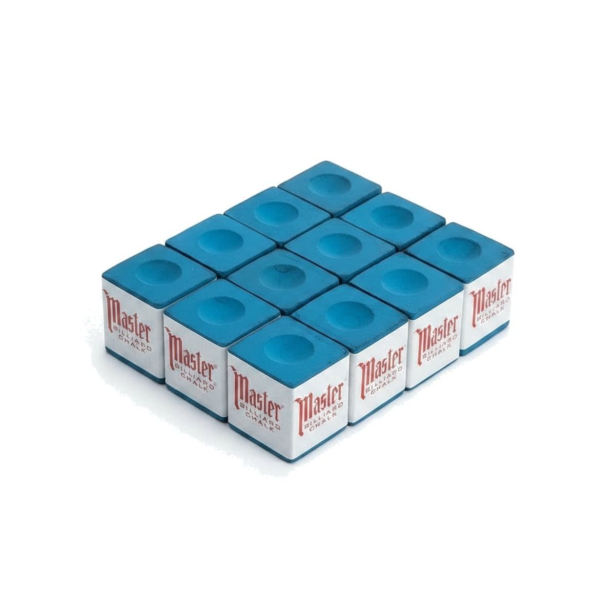 MASTER - Caja De Tiza Master Para Taco De Billar X12 Unidades Azul