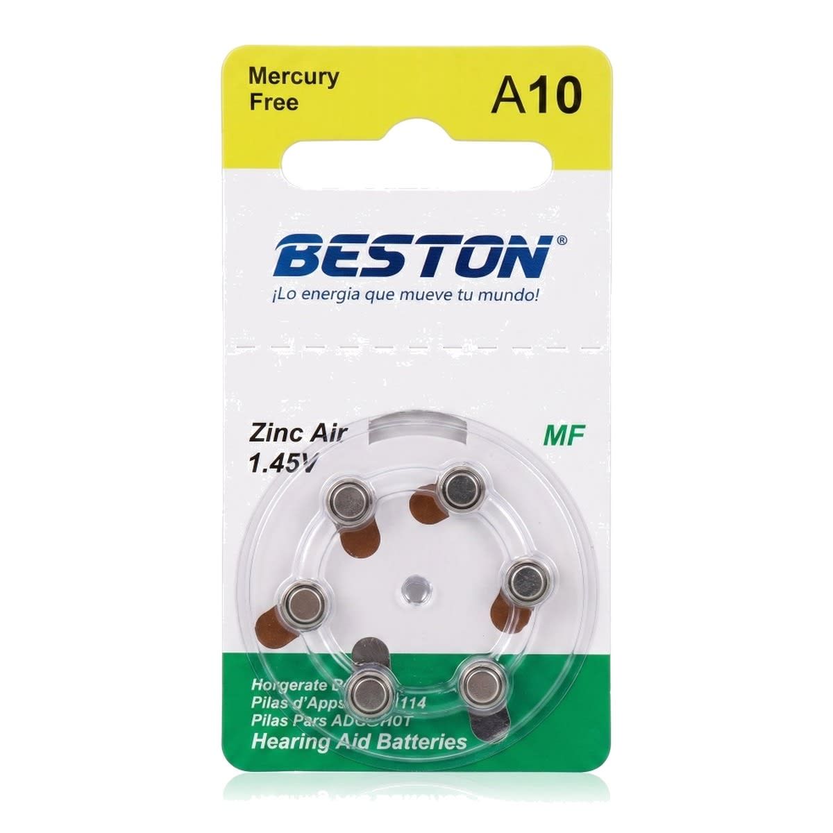 BESTON - Pilas Audífono Auditivo Beston A10 Zinc Aire Blíster X6