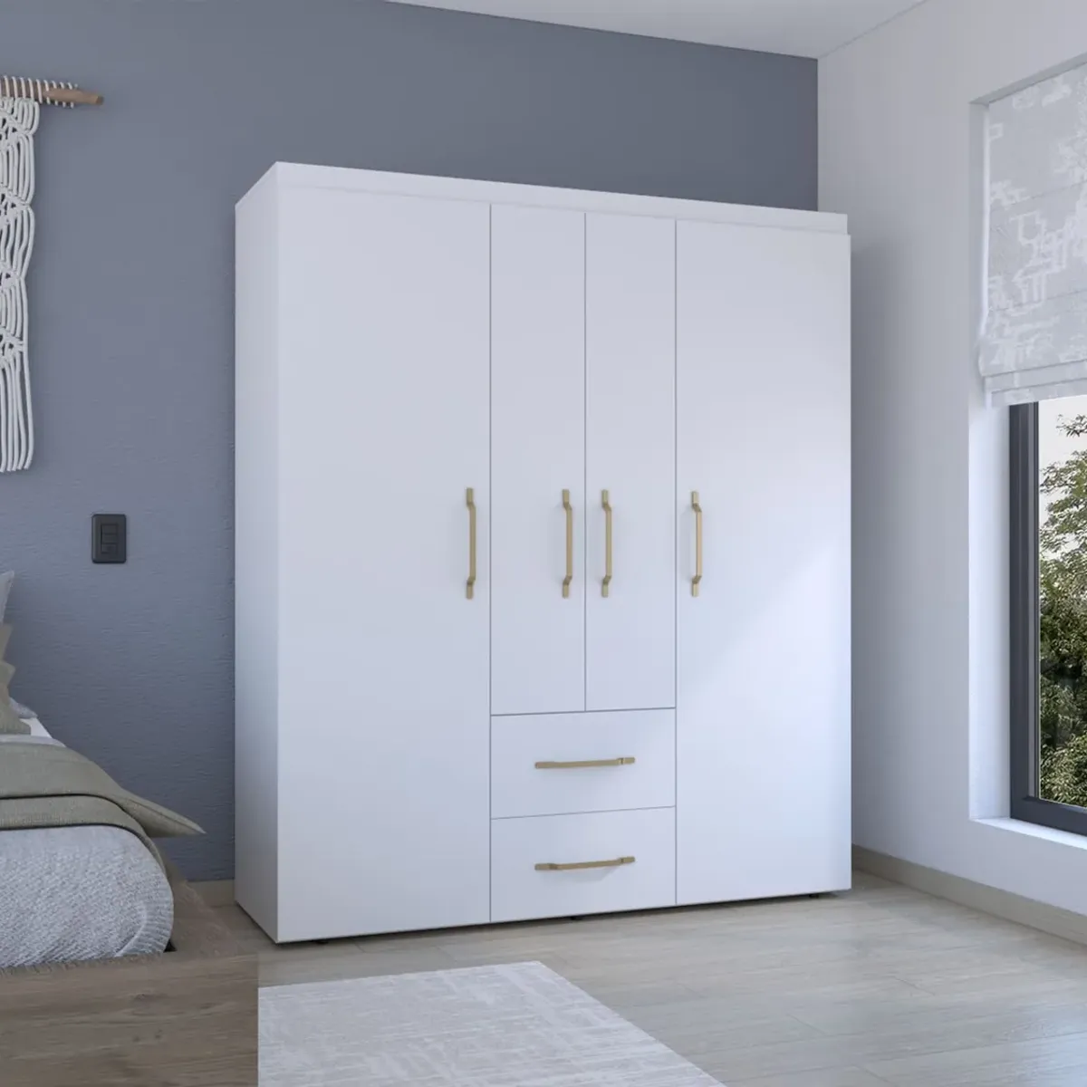 RTA MUEBLES - Closet Bariloche Eco Color Blanco  177.9x 150.3x50.4cm CLB 9904  RTA