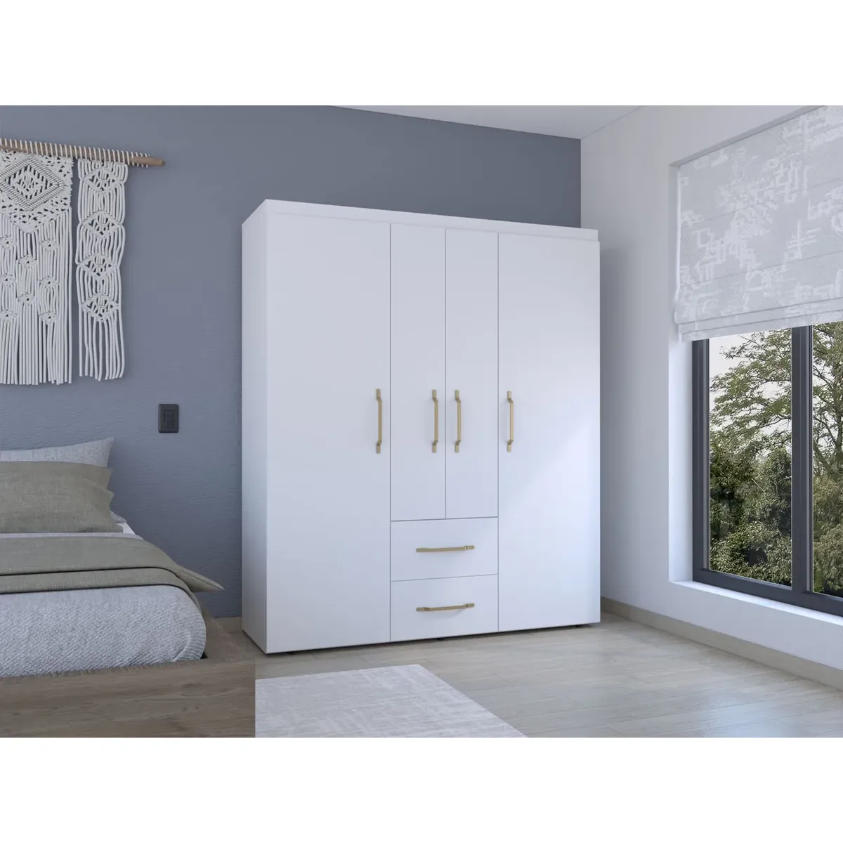 RTA MUEBLES - Closet Bariloche Eco Color Blanco  177.9x 150.3x50.4cm CLB 9904  RTA
