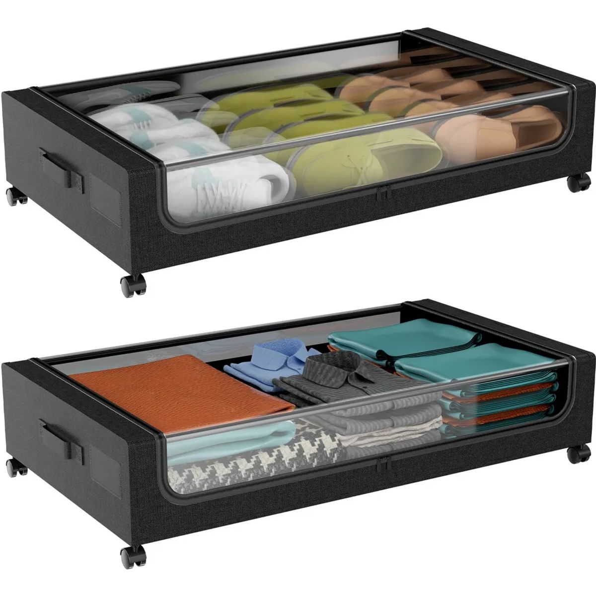 U BUY - Caja Organizadora De Para Bajo Cama Con Ruedas 2 Piezas