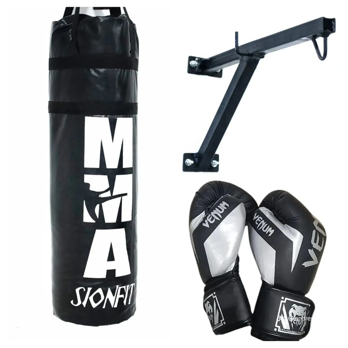 PRO - PAR DE GUANTES BOX SACO RELLEN NEGRO M