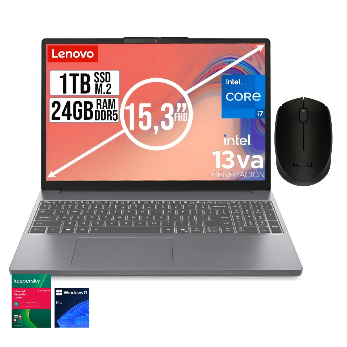 Lenovo - PORTÁTIL LENOVO IDEAPAD SLIM 3 15IRH10 – CORE I7-13620H | 24GB DDR5 | SSD 1 TB| WUXGA 15.3"