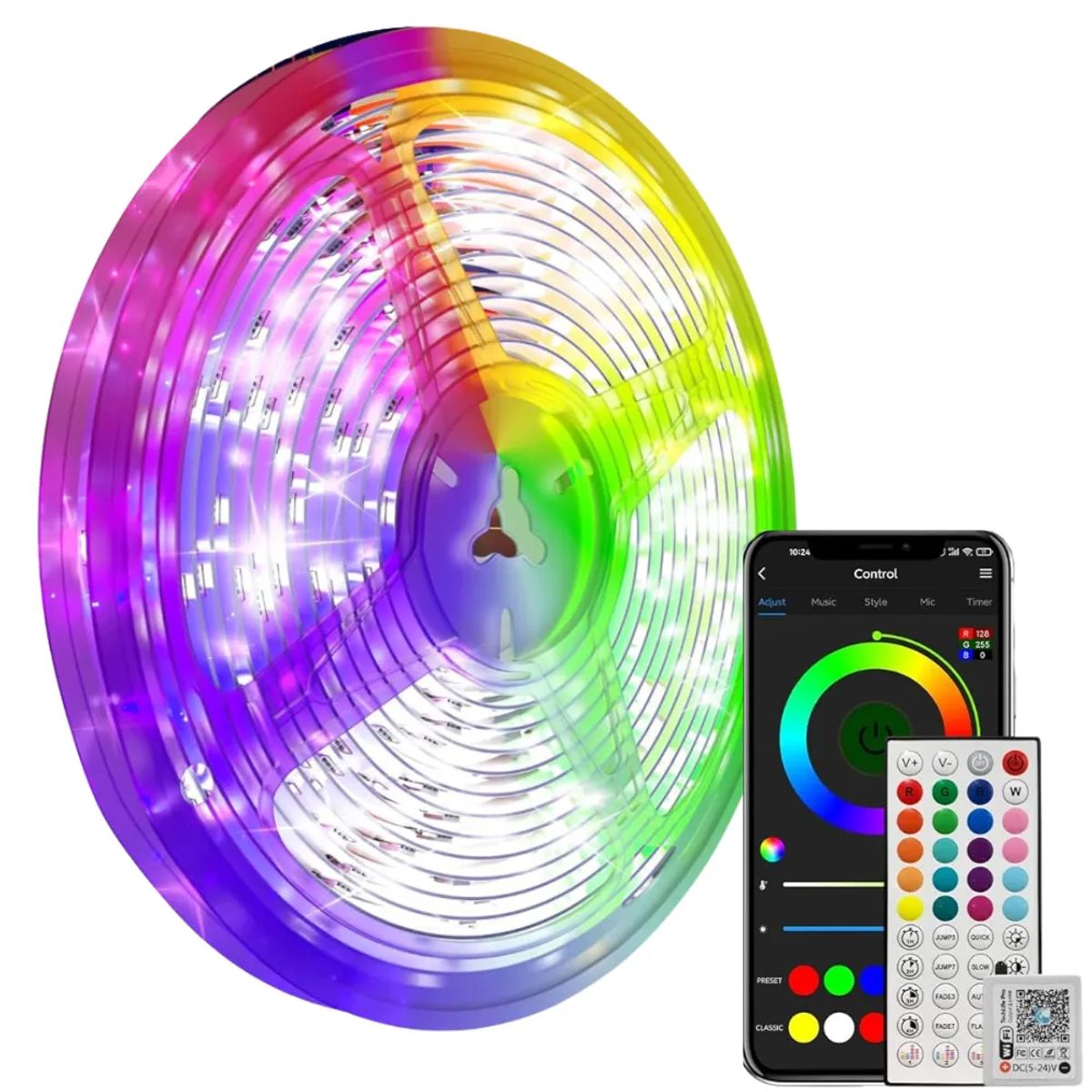 TECNOHOGAR JS - Tira De Luces Led Rgb 15 Metros Alexa Control De Voz 110v