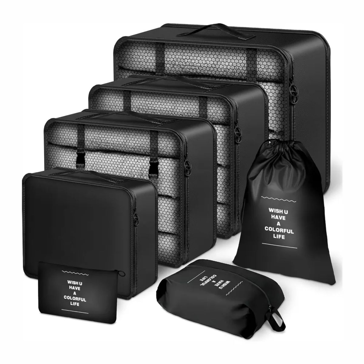 TECNOHOGAR JS - Organizador De Ropa Para Maleta De Viaje 7 Pcs Poliester Premium
