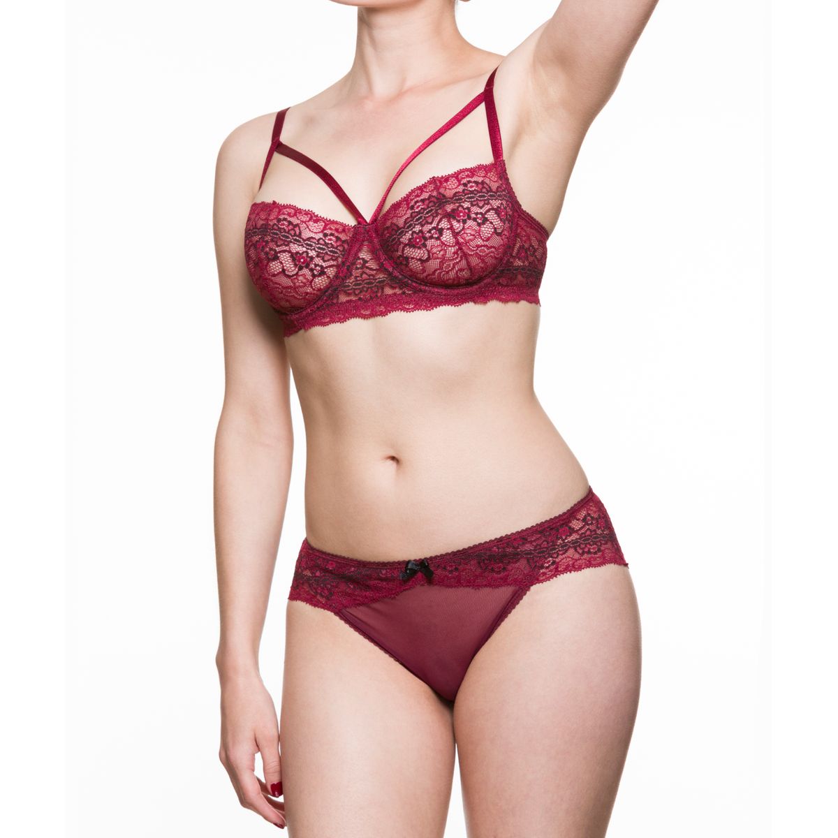 SCHERZO LINGERIE - Conjunto Lenceria Scherzo Adagio 1 Sensual Vinotinto Talla L