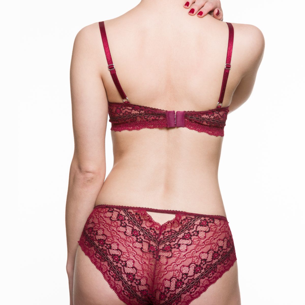 SCHERZO LINGERIE - Conjunto Lenceria Scherzo Adagio 1 Sensual Vinotinto Talla L