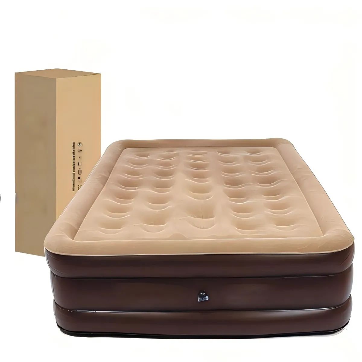 ANYHOGAR - Colchón Inflable Eléctrico Queen 2plazas Beige  200x150x43cm