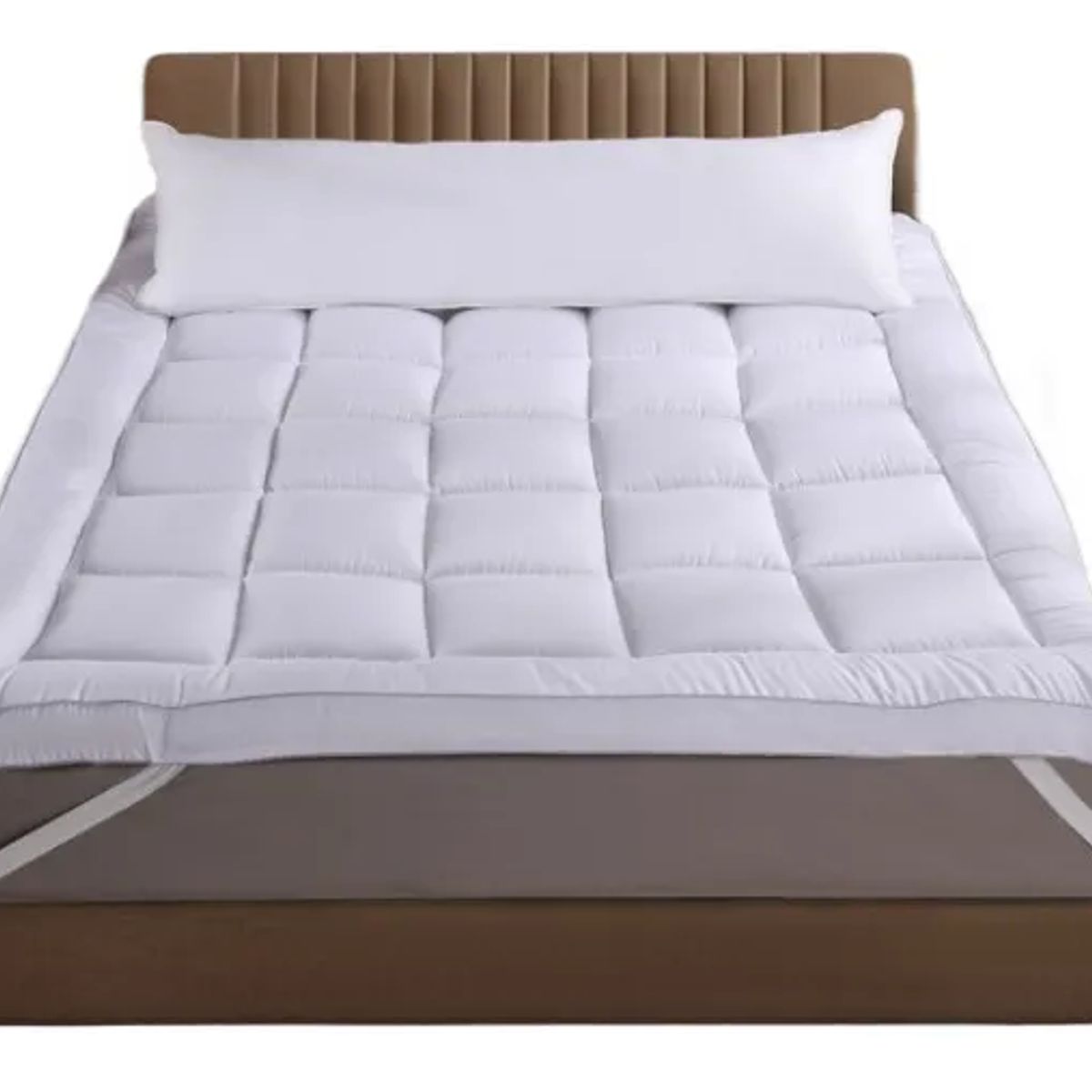 U BUY - Cubrecolchón Topper Ultra Acolchado 2 Plazas Blanco