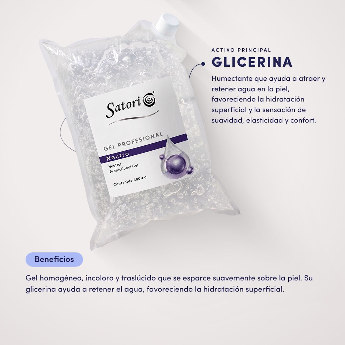 SATORI LA EVOLUCION DE LA BELLEZA - Gel Conductor Neutro Satori 3800 g -  Ultrasonido y Masajes