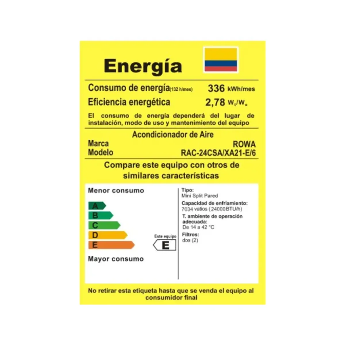 TCL - Aire Acondicionado Rowa On Off 24000BTU 220V Blanco RAC-24CSD/S