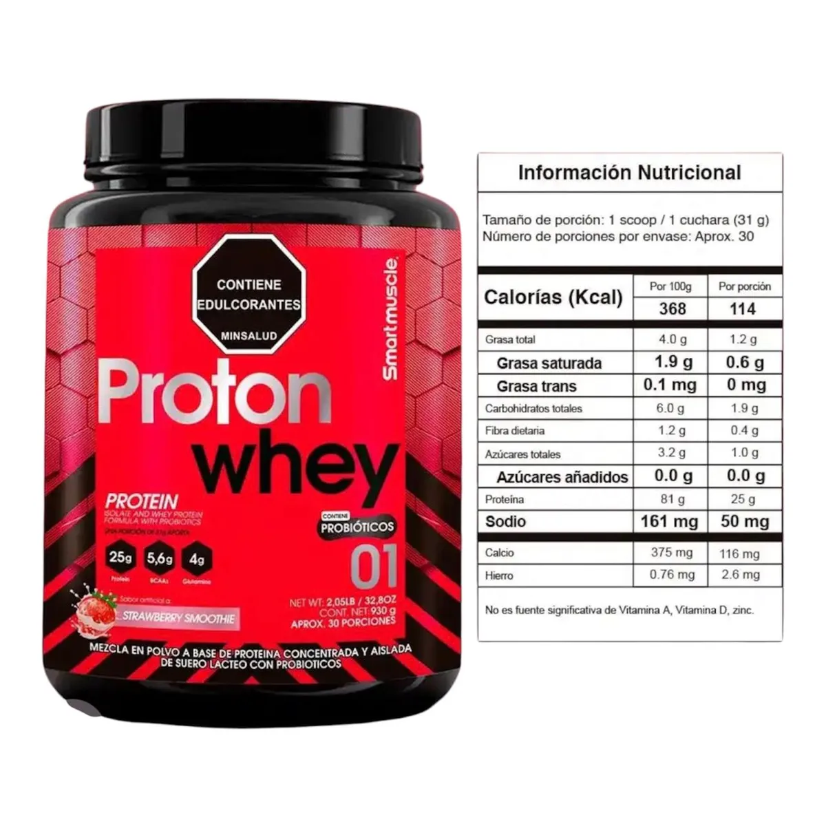 SMART NUTRITION - Proteina proton whey con probioticos 2lbs smart muscle