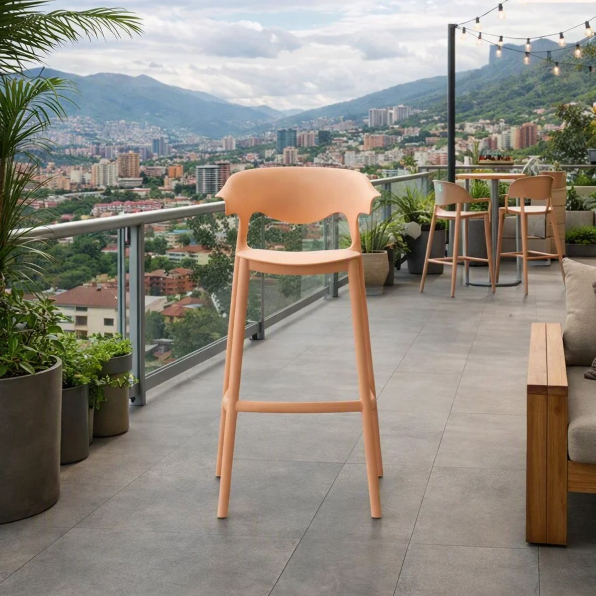 Silla para Bar Elena, Color Mandarina, Diseño Moderno RTA DESIGN ...