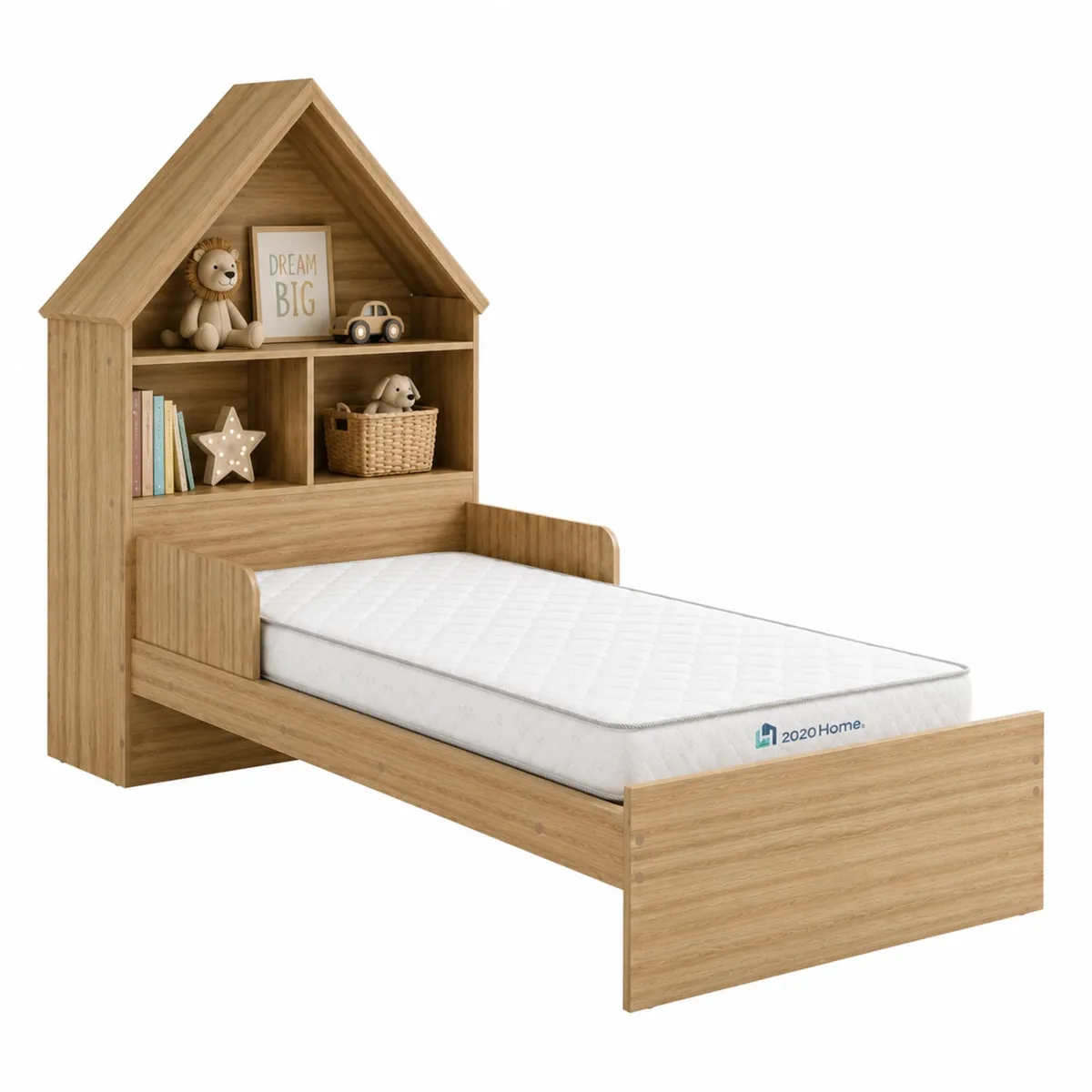 MUEBLES 2020 - Cama Infantil Ariel Almendra + Colchoneta 90 x 1,90 cm