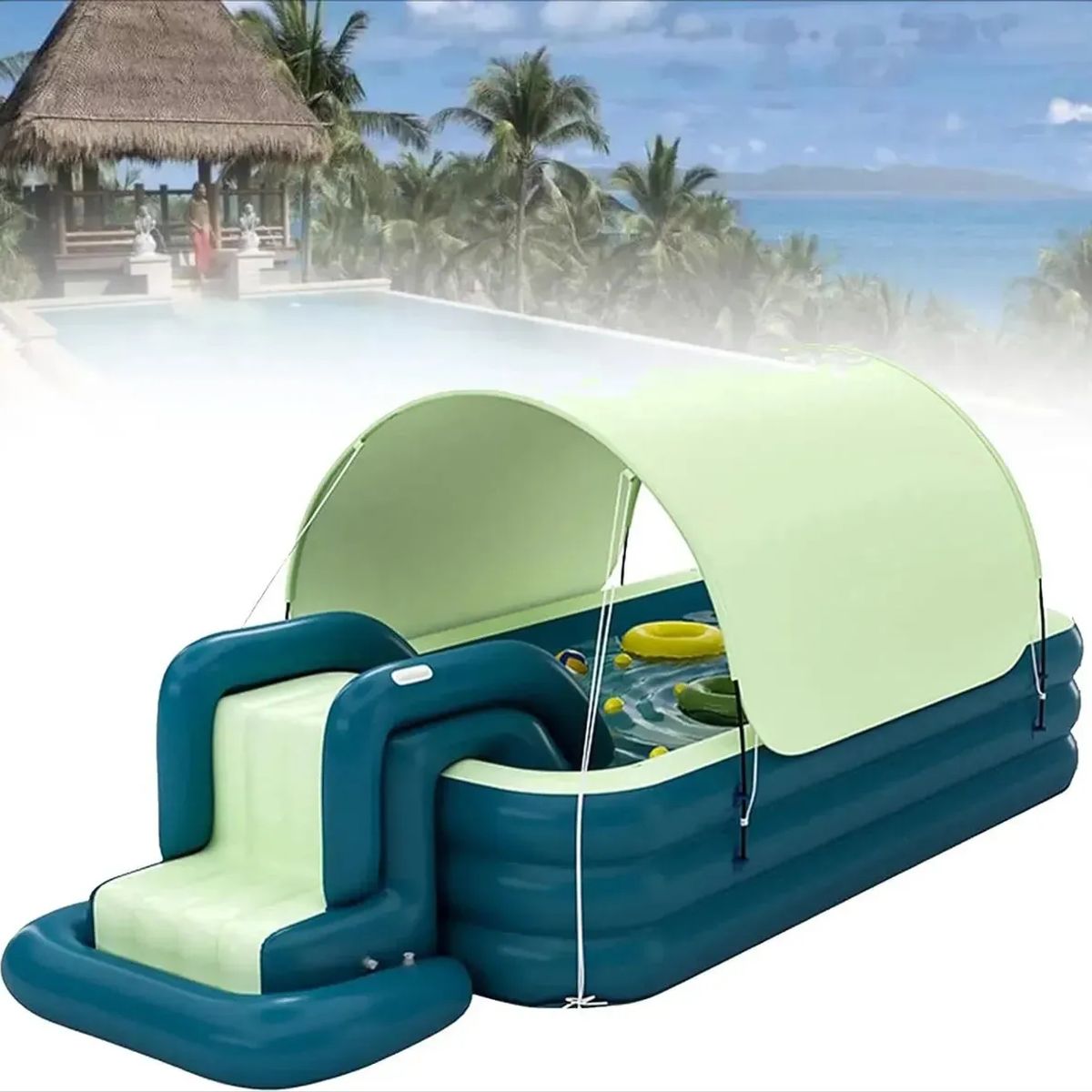 AFVENTURA - Inflatable Swimming Pool For Families With Slide