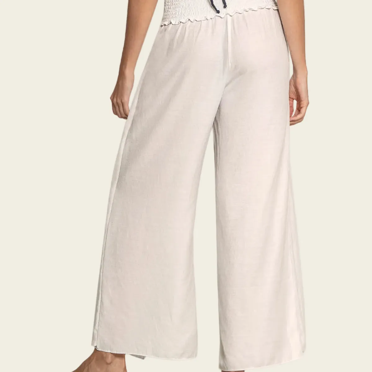 LEONISA - Leonisa Pantalón playero tipo lino anudable 193458M