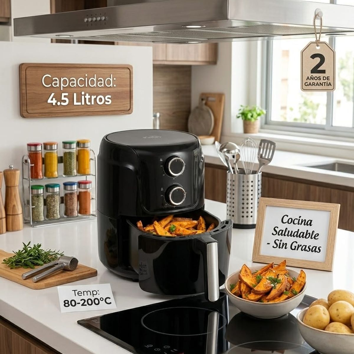 KALLEY - AIR FRYER KALLEY 4,5 LITROS POTENCIA 1450W K-MAF45