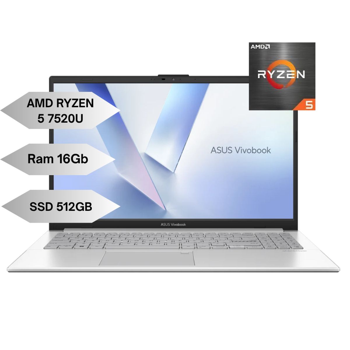 ASUS - ASUS E 1504FA-BQ2334-AMD RYZEN 5 7520U-16GB LPDDR5-512GB SSD-WINDOWS 11 HOME