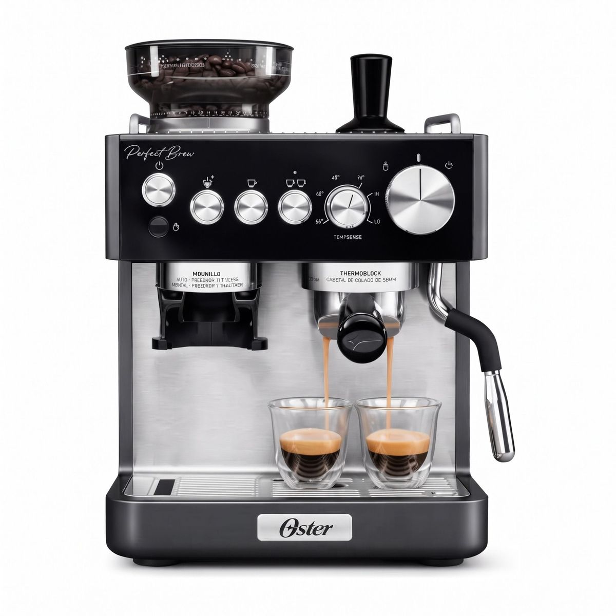OSTER - Cafetera Espresso Oster Perfect Brew 15 Bar Con Molino Integrado