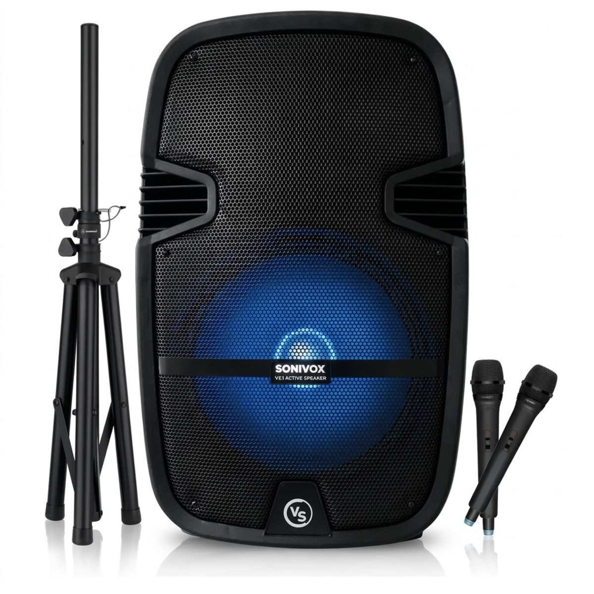 SONIVOX - Cabina De Sonido Sonivox 15 Pulgadas Trípode 2 Micrófonos Bluetooth