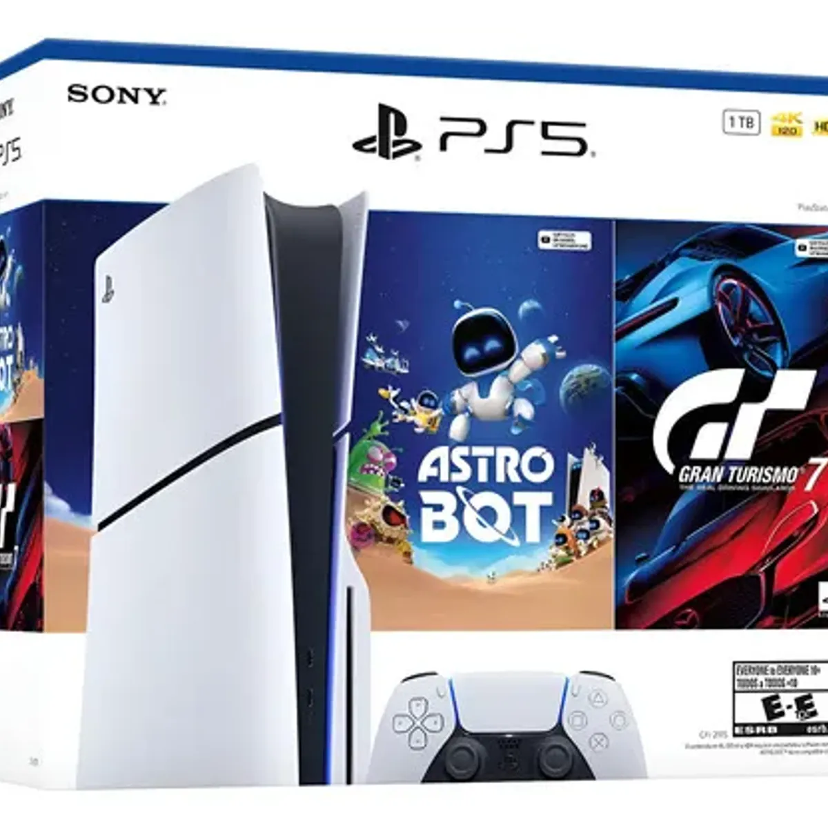 SONY - Consola Playstation 5 Slim Estandar - Gt7 + Astro Bot Blanco