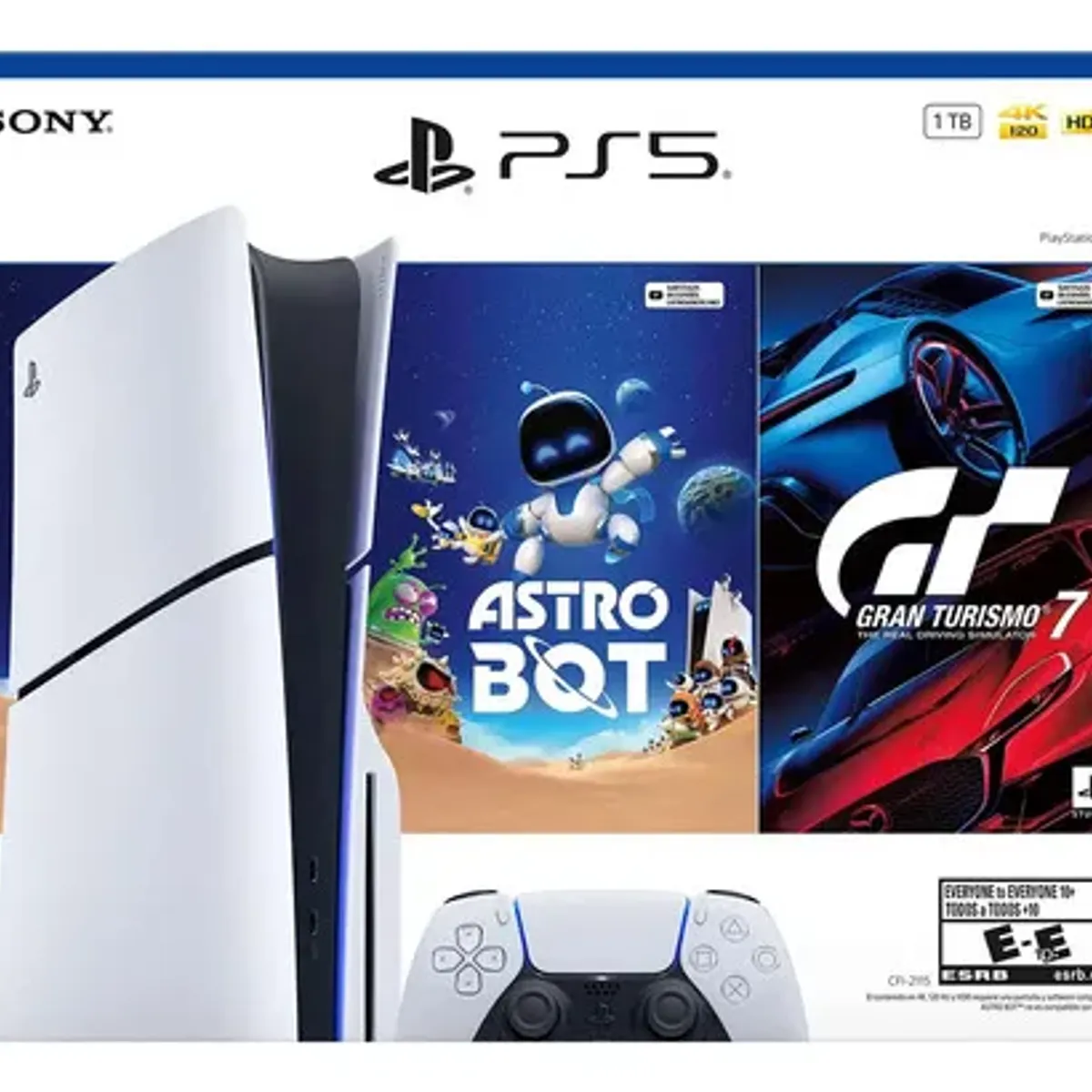SONY - Consola Playstation 5 Slim Estandar - Gt7 + Astro Bot Blanco