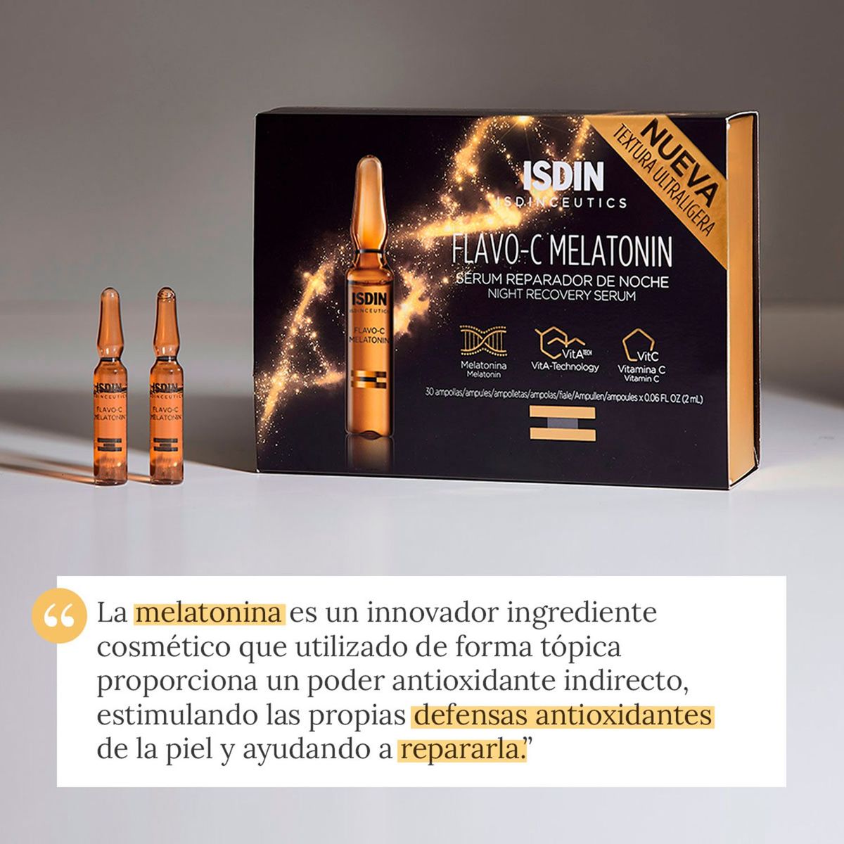 ISDIN - Set Ampollas Flavo C Melatonin Isdin Incluye : 10 Unidades