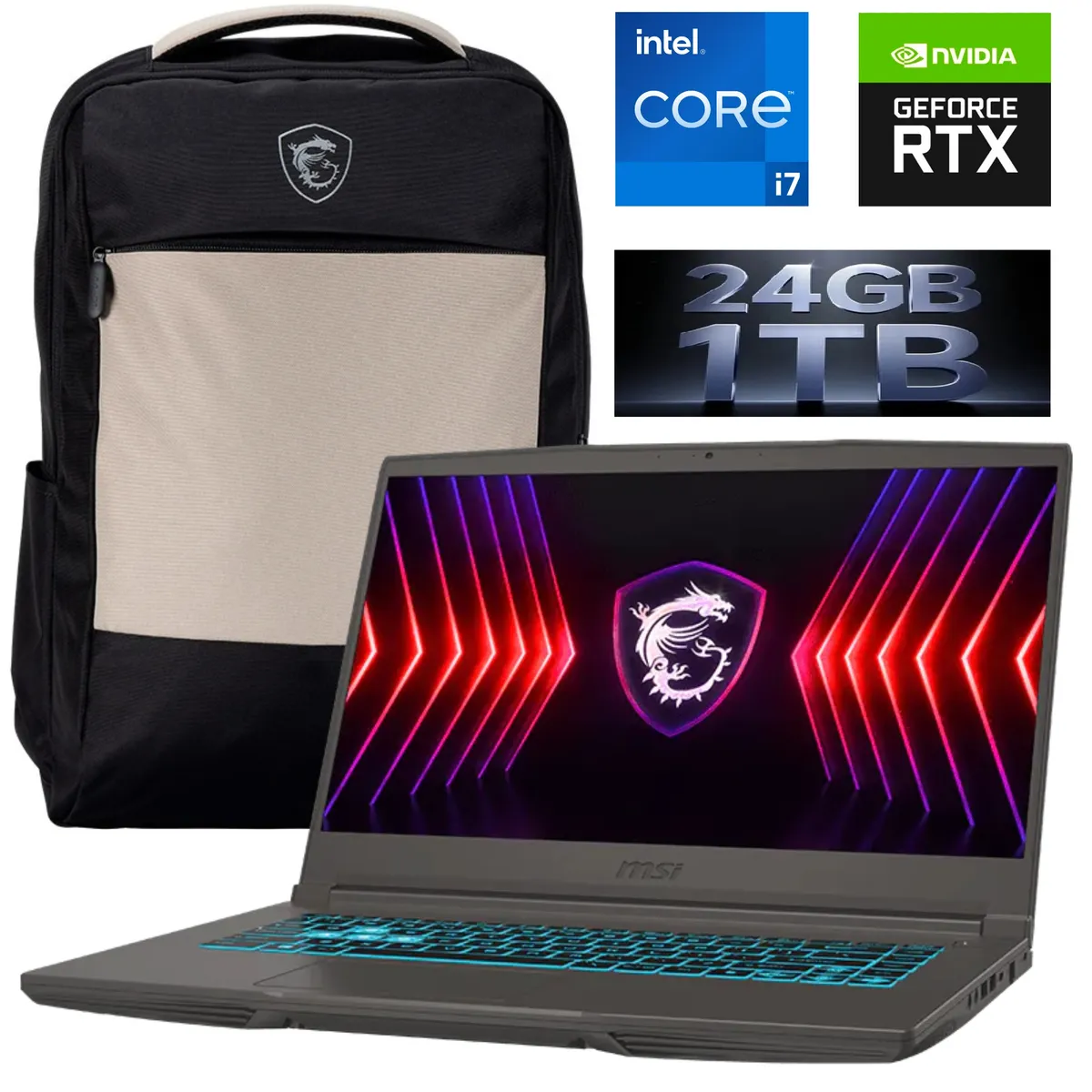 MSI - MSI Thin 15 i7 13620H RAM 24GB SSD 1024GB  RTX 3050 4GB DDR6 15.6" FHD 144Hz con Garantía de 2 años