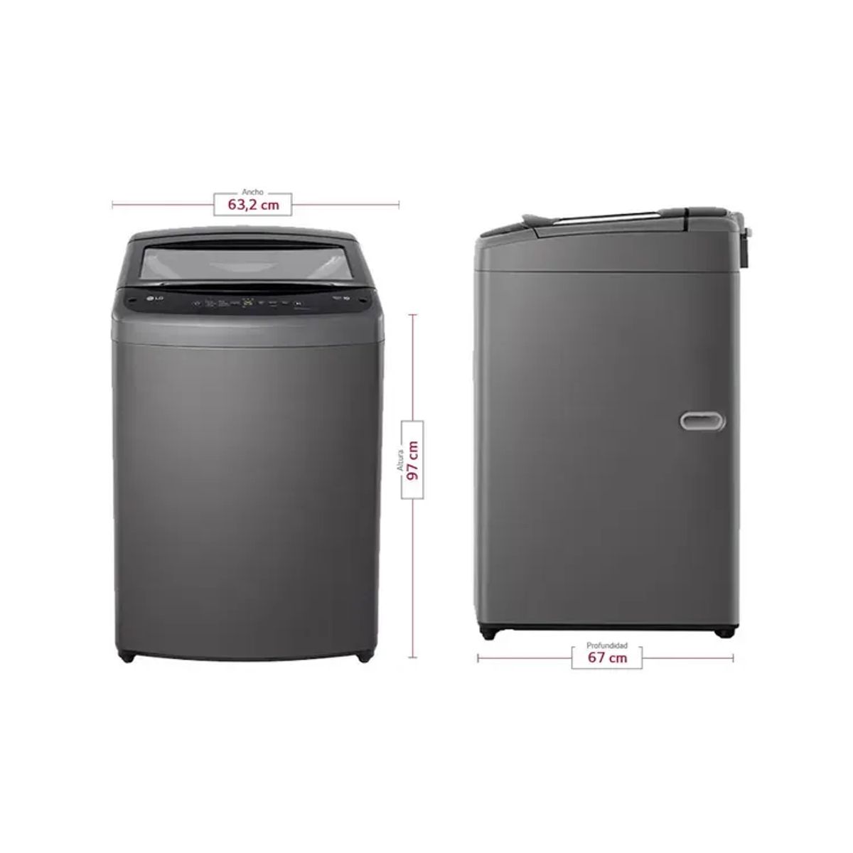 LG - Lavadora LG Carga Superior 18 Kg WT18MVTB Negra