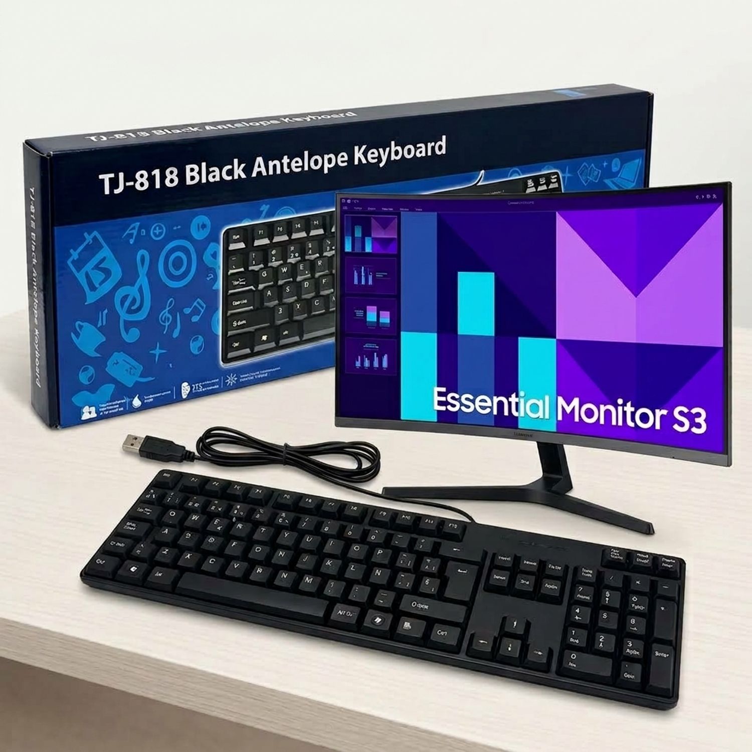 Kit Oficina Monitor Samsung 27" LS27D390 + Teclado TJ818