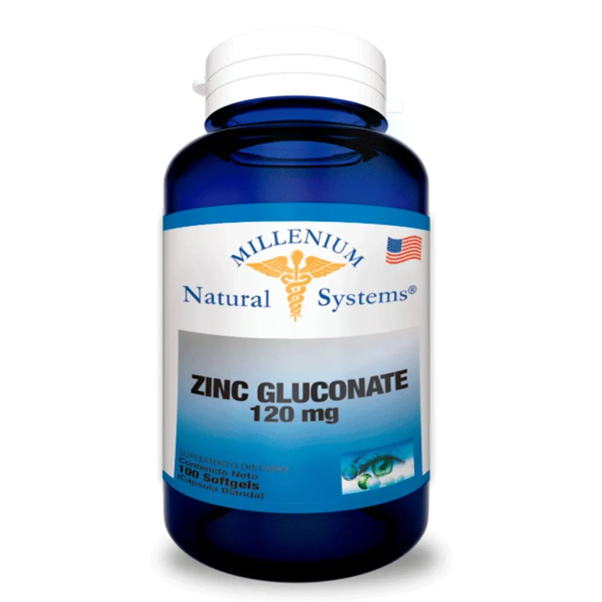 MILLENIUM NATURAL SYSTEM - Zinc Gluconate 120 mg x 100 Softgels Natural System