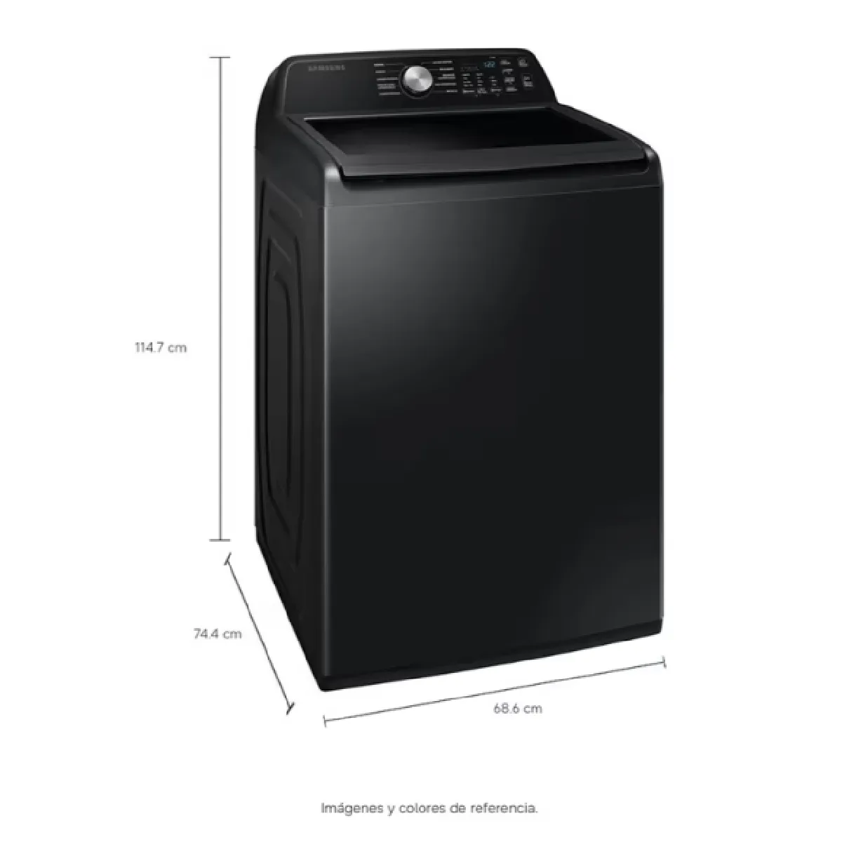 SAMSUNG - Lavadora Samsung 23 Kg Carga Superior AI Wash Negra WA70H23SPBCO