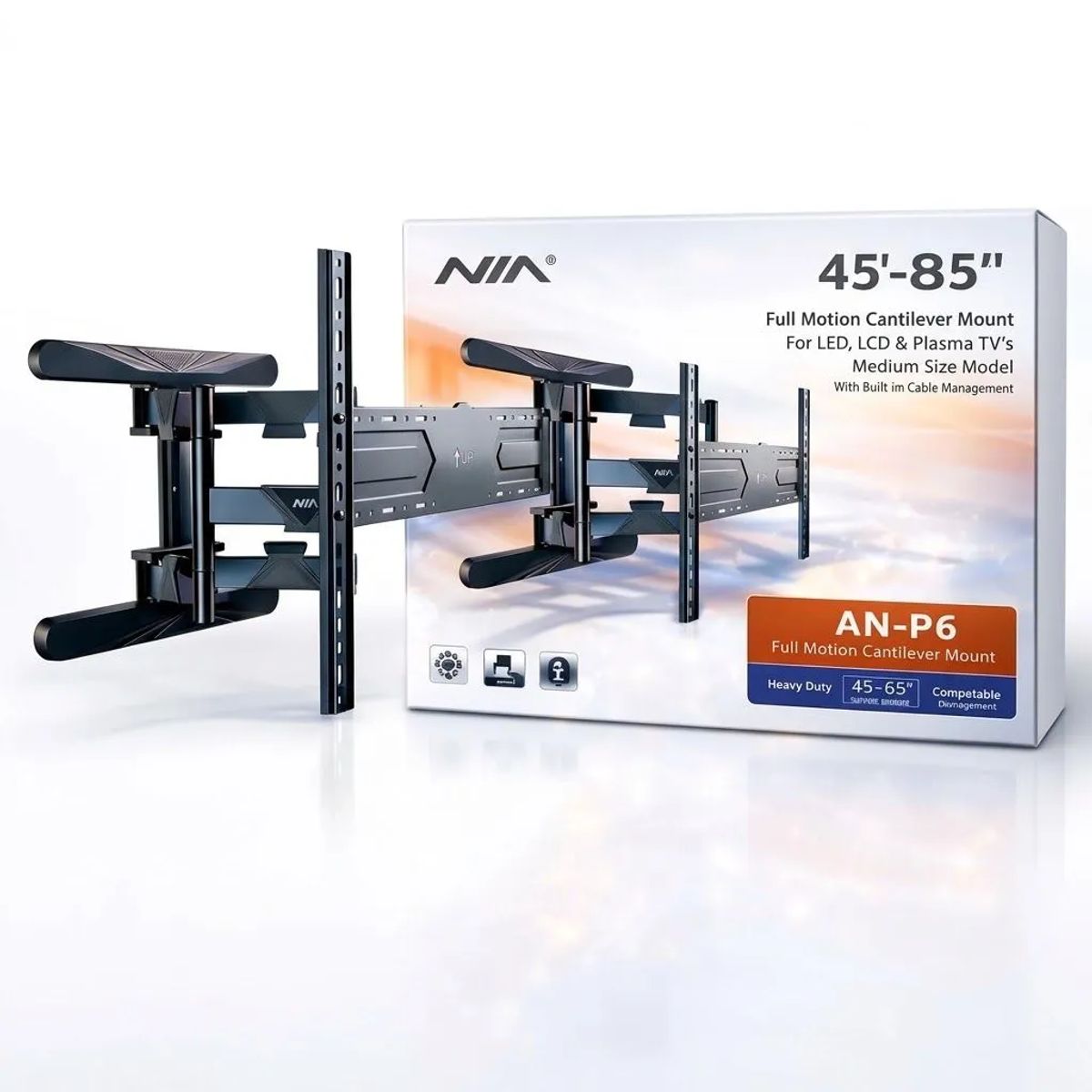 NIA - Soporte TV NIA AN-P6 45-85 Pulgadas Doble Brazo Extensible 50kg