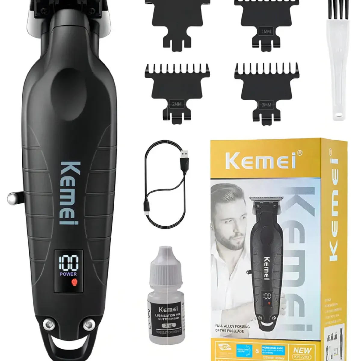 KEMEI - Cortadora De Pelo Kemei Km 2293 Acabamento Negra