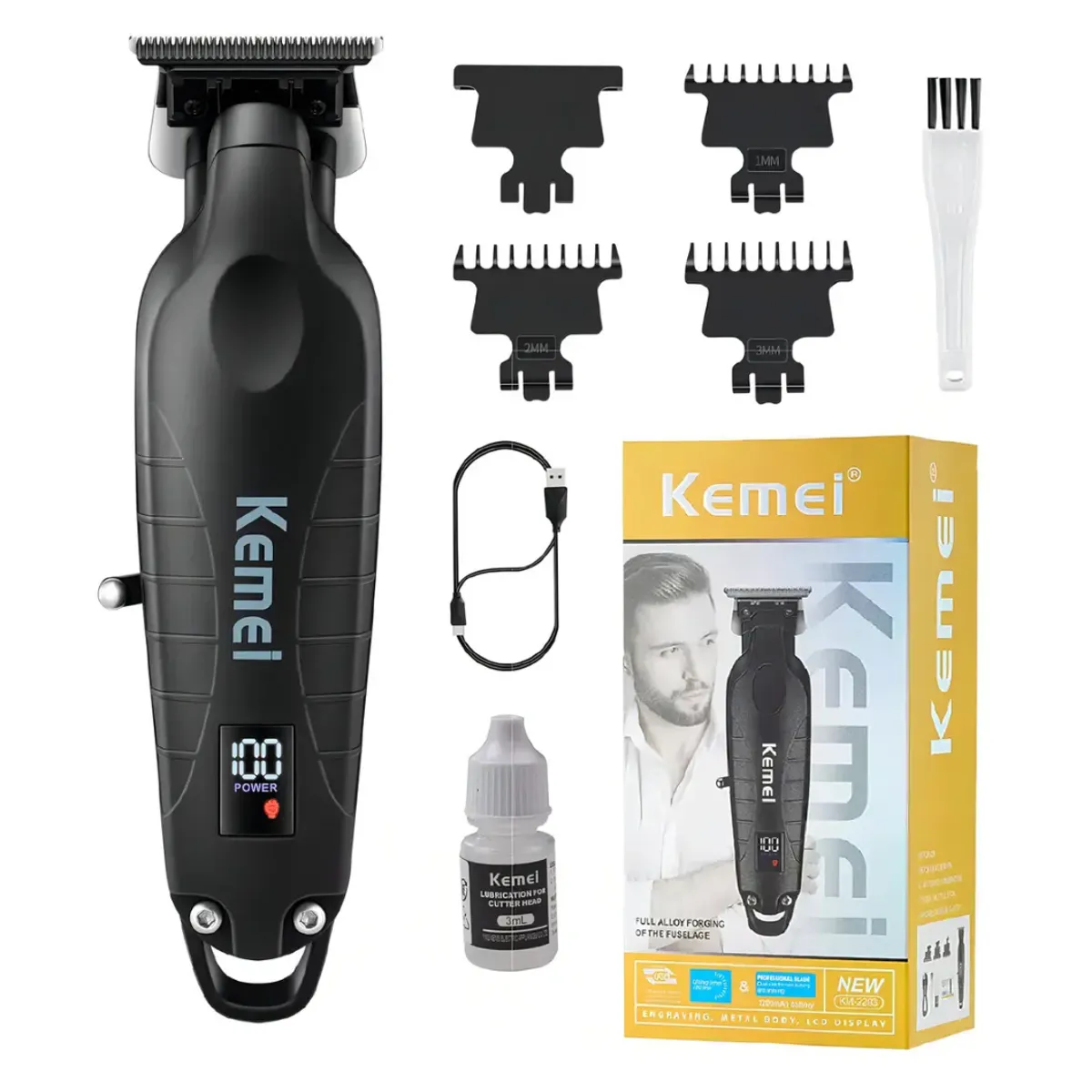 KEMEI - Cortadora De Pelo Kemei Km 2293 Acabamento Negra