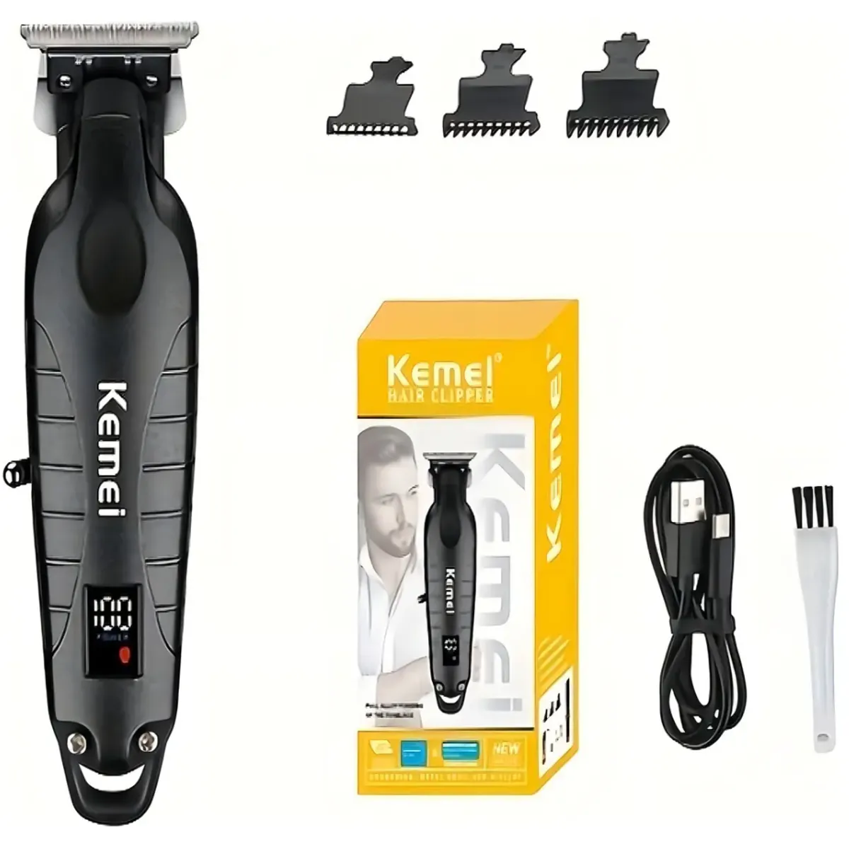 KEMEI - Cortadora De Pelo Kemei Km 2293 Acabamento Negra