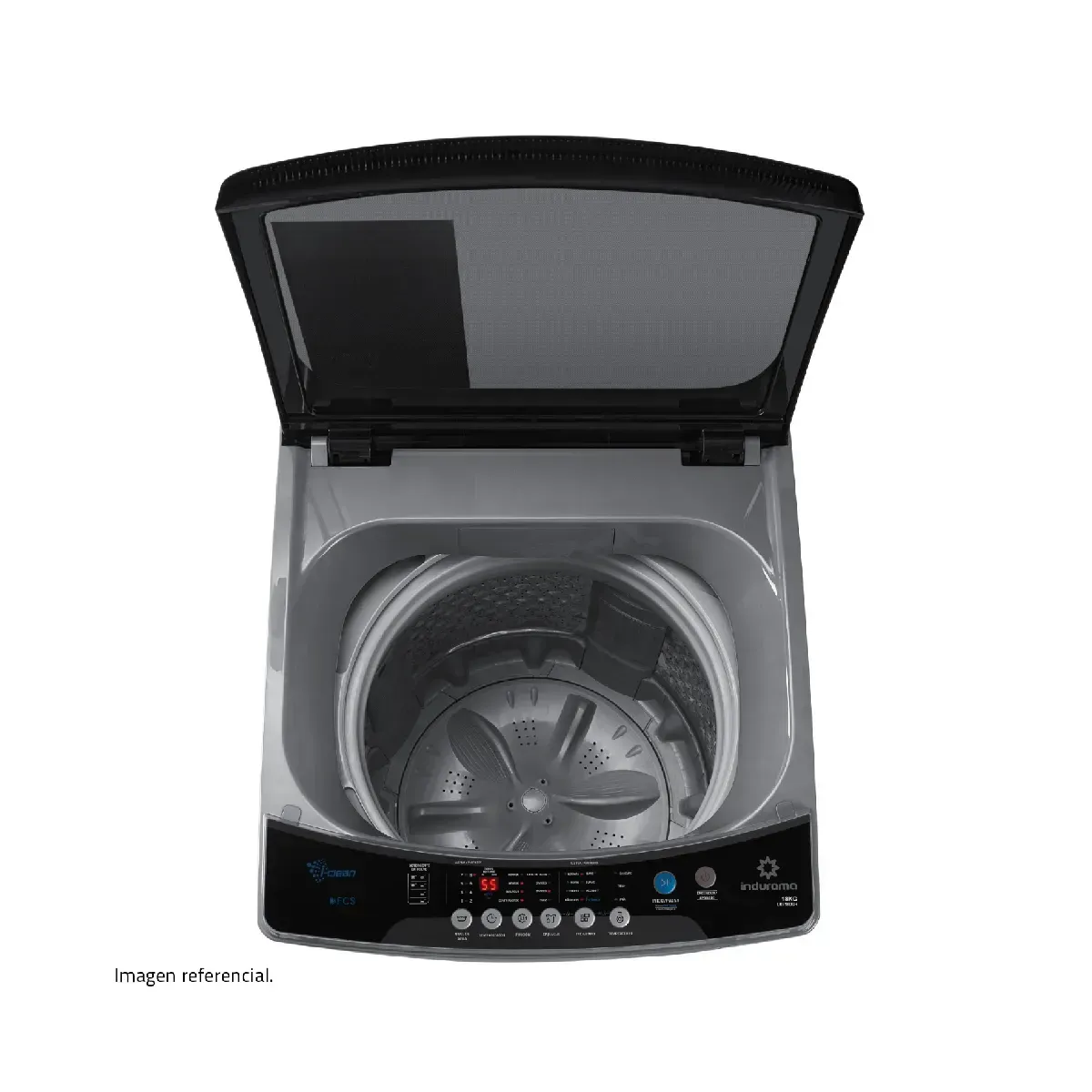 INDURAMA - Lavadora Carga Superior Indurama 18 Kg (39 Libras) Automática Gris LRI-18DGRI