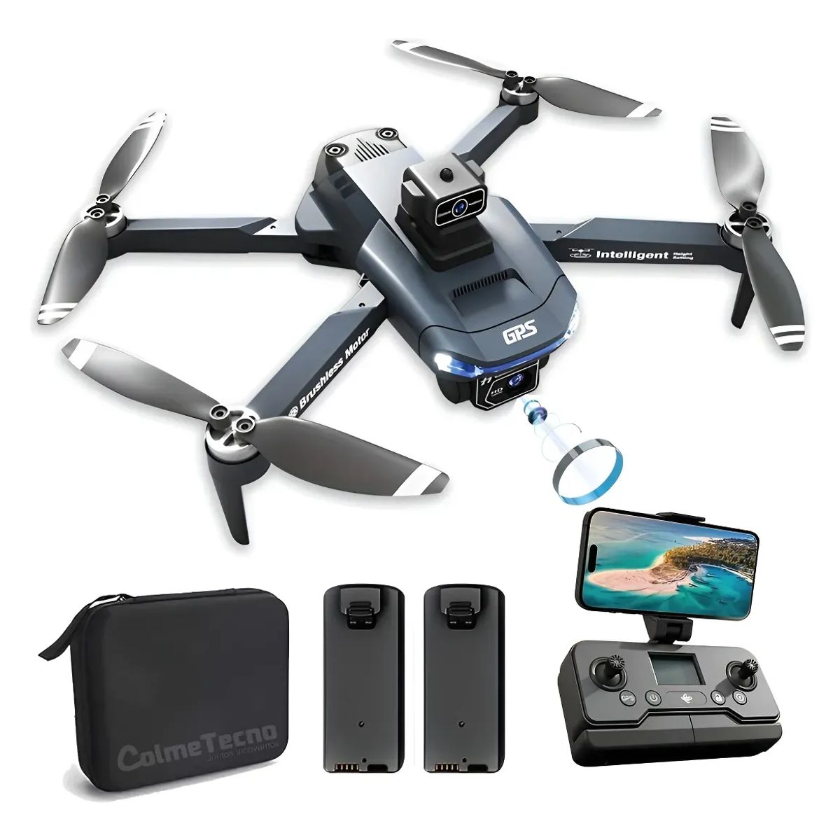 SWISSHOME - Drone Profesional D31 GPS Cámara Dual 1080P Plegable Control Remoto
