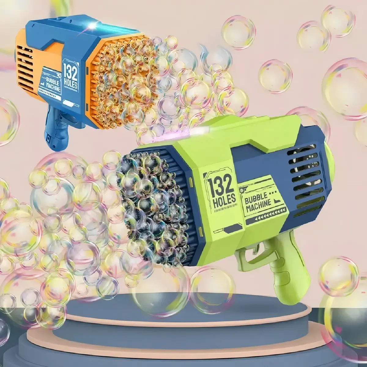BUBBLE - Pistola de Burbujas Carson 132 Agujeros con Luz Verde
