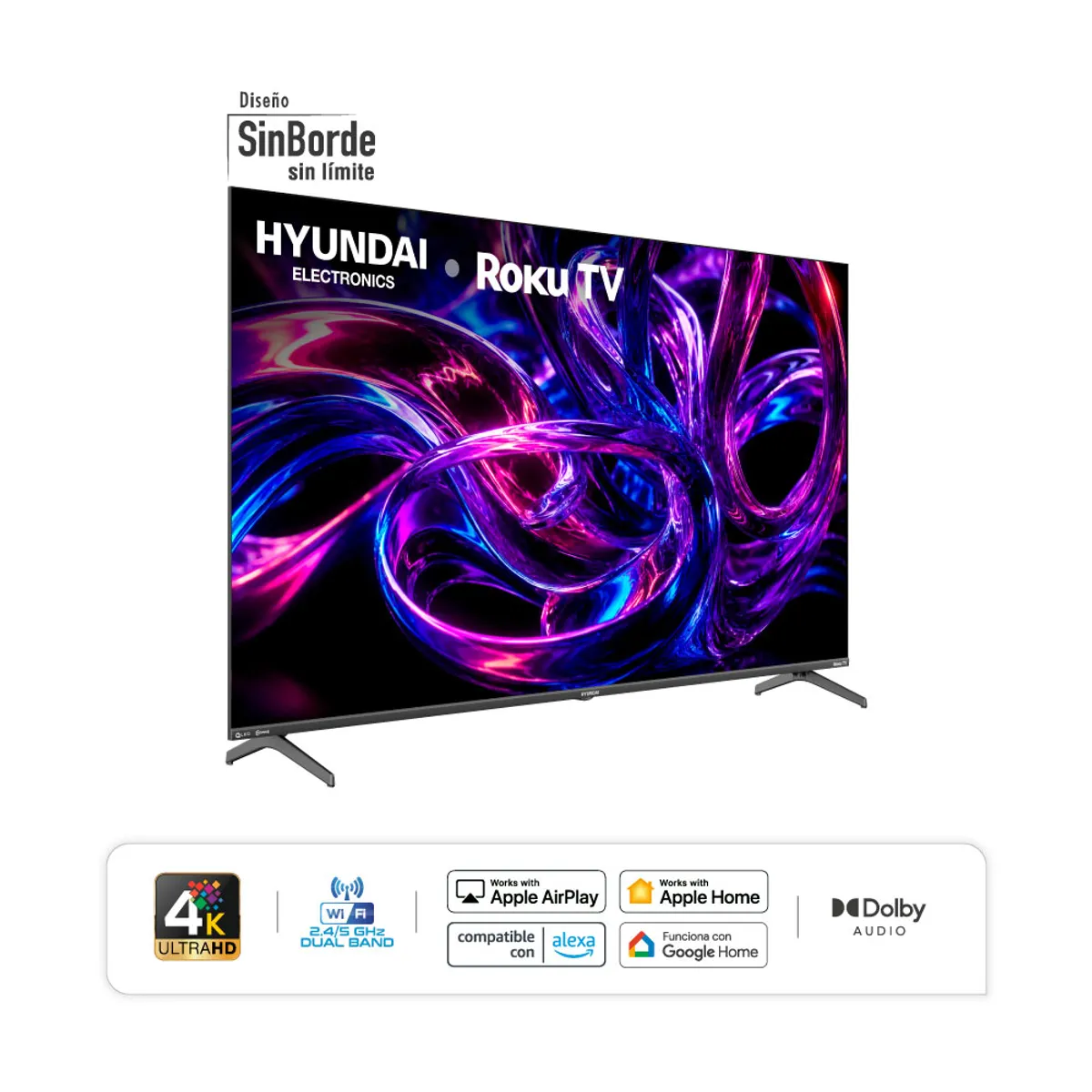 HYUNDAI - Televisor Hyundai  65 pulgadas Smart Roku tv 4K QLED HYLED6516QR
