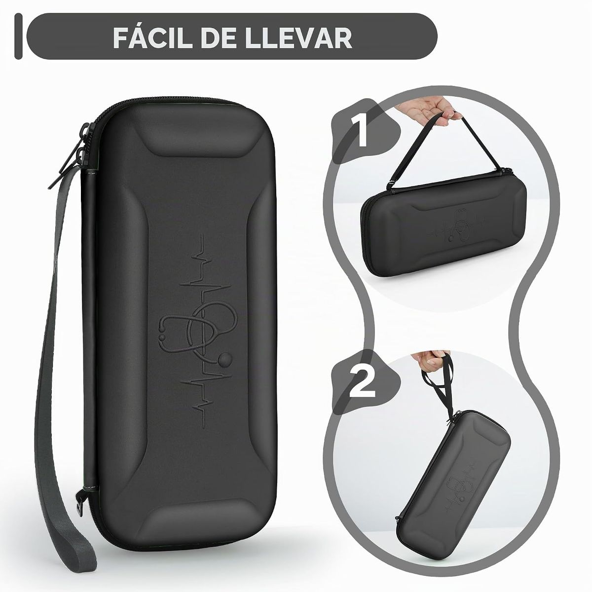 INNOVA - Estuche Para Estetoscopio Para 3m Littmann Classic Iii, Lig. Negro