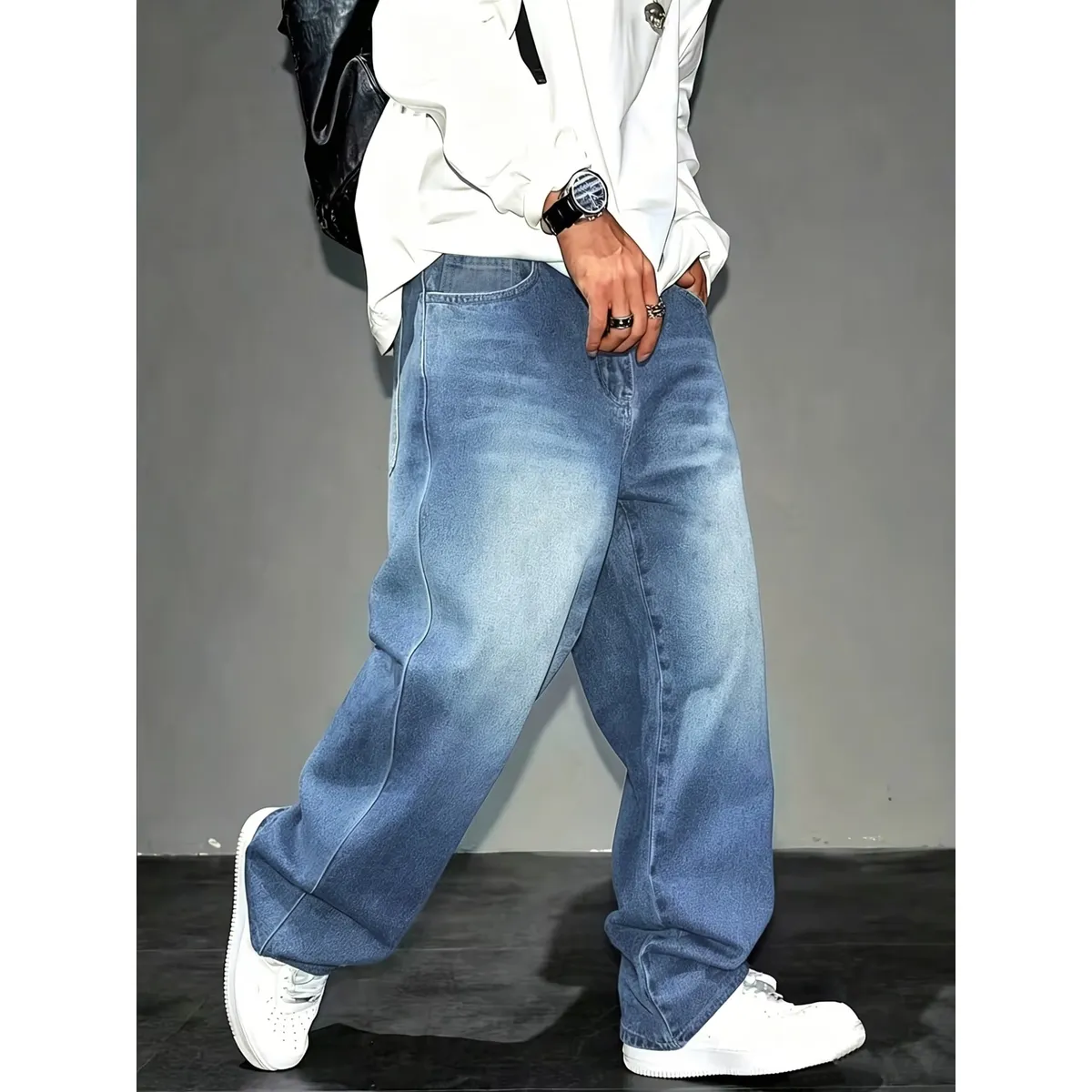 GENERICO - Pantalon Jean Baggy Oversize Ancho Urban Cargo