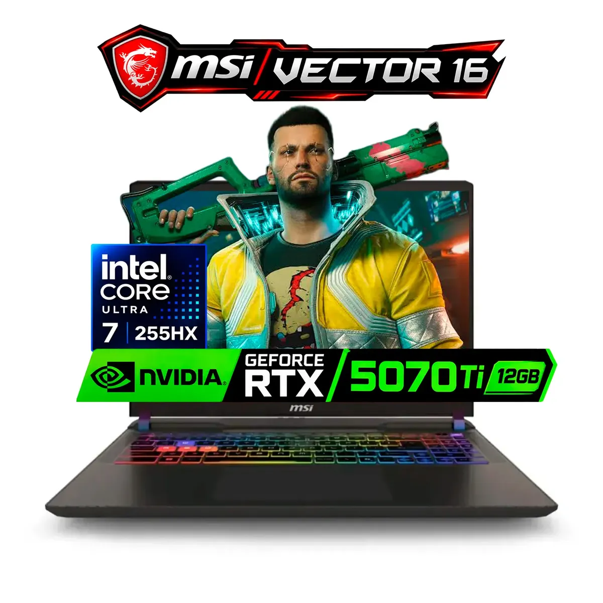 MSI - PORTATIL GAMER MSI VECTOR HXAI A2XWHG - ULTRA 7 255HX 8 / 1TB  SSD  RTX 5070TI 12 GB FHD+ 144HZ