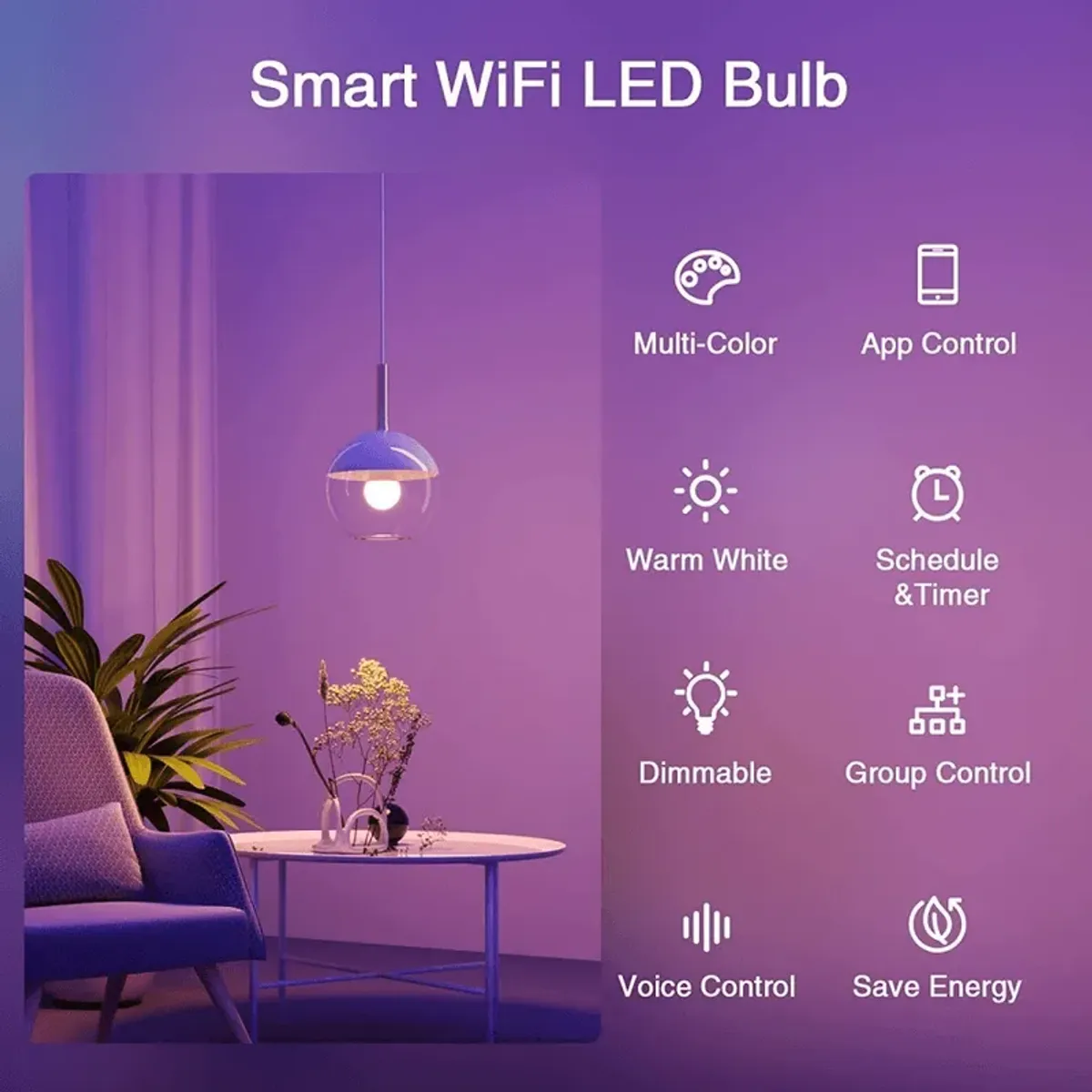 SWISSHOME - Bombillo LED WiFi Multicolor Alexa Google Home Inteligente