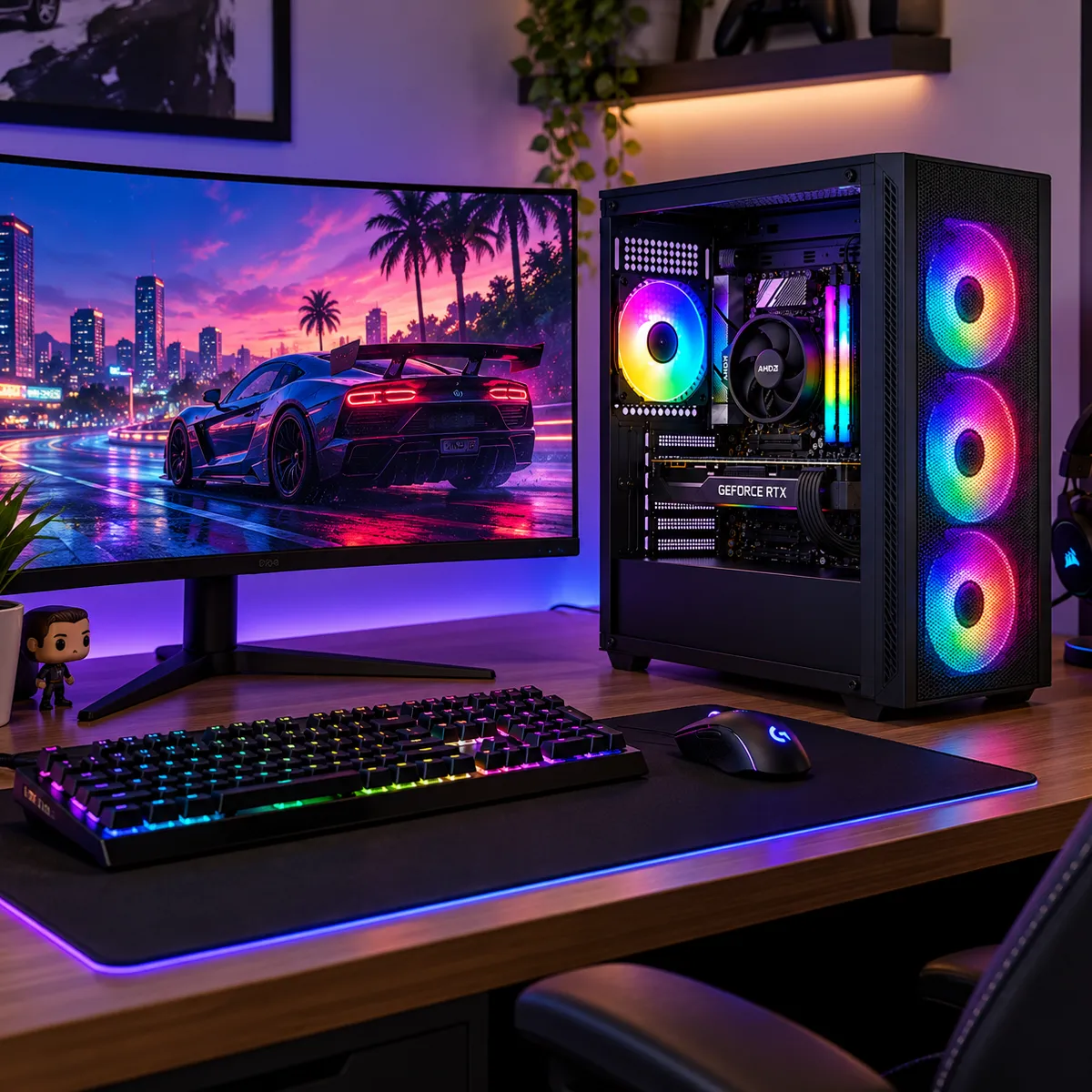 ASUS - PC GAMER RYZEN 7 5800X + RTX 5050 8GB GDDR6 | 32GB RAM | 2TB SSD NVMe | B550 | 600W 80+ BR